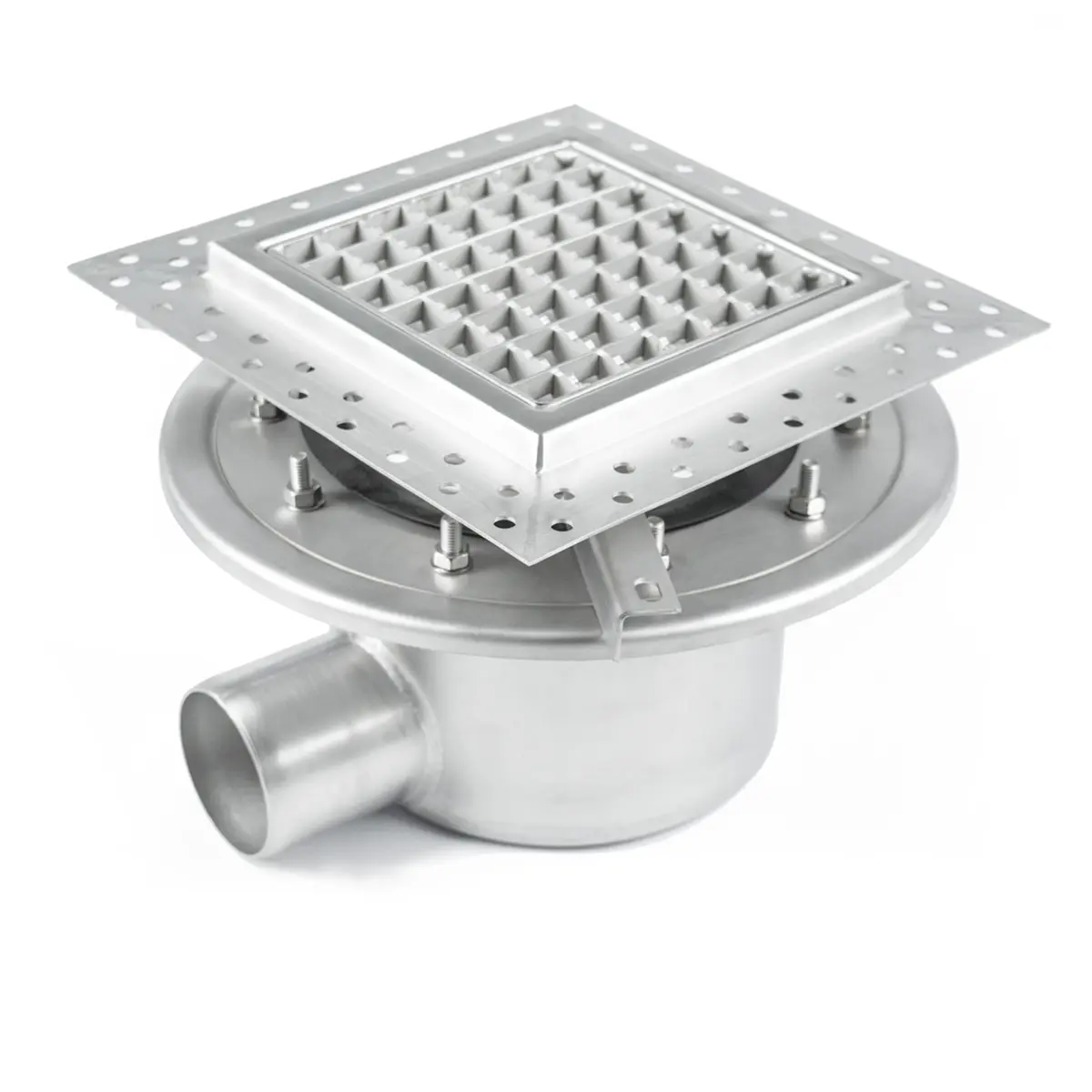 Entrée latérale en deux parties avec couvercle antidérapant