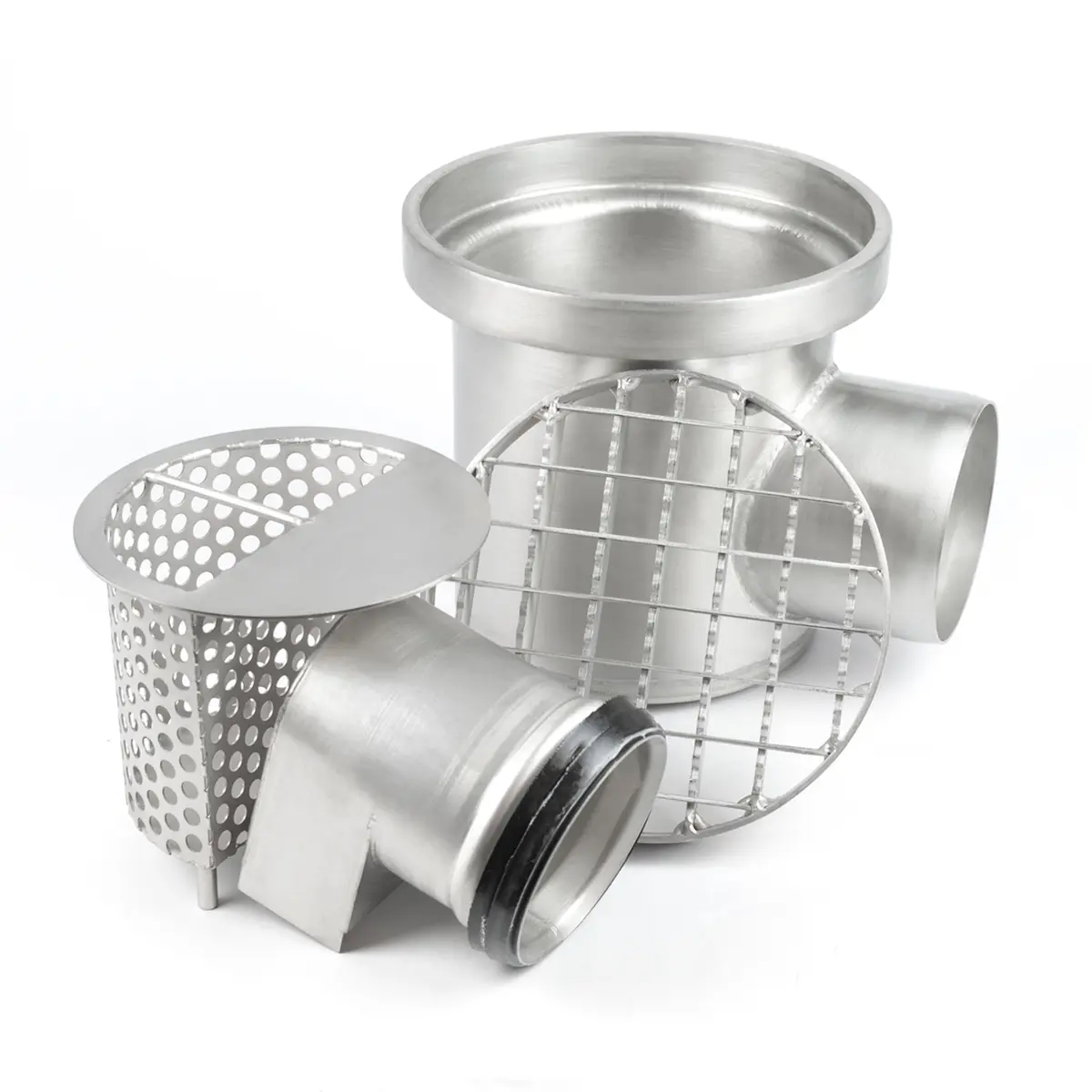 Ensemble de siphon latéral rond