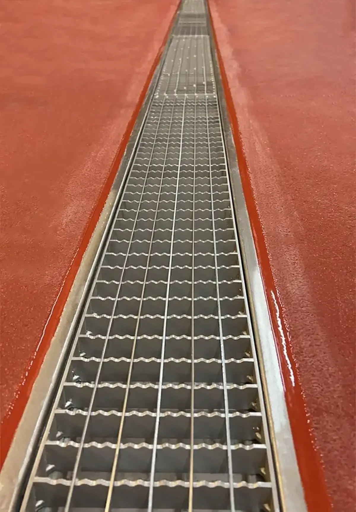 Canaux de drainage avec couvercle antidérapant pour les usines d'embouteillage de boissons