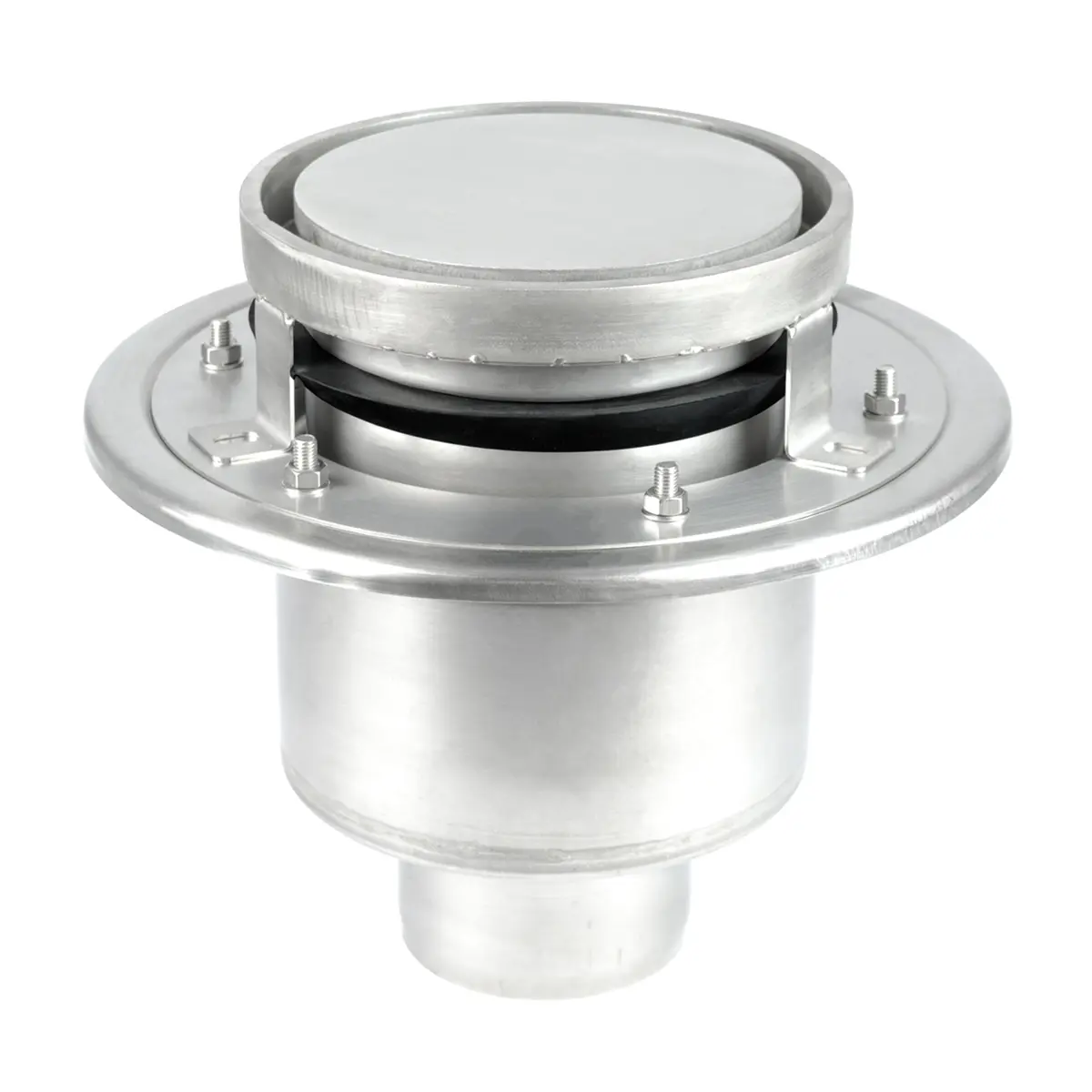 Siphon de sol rond en deux parties avec couvercle à plaque