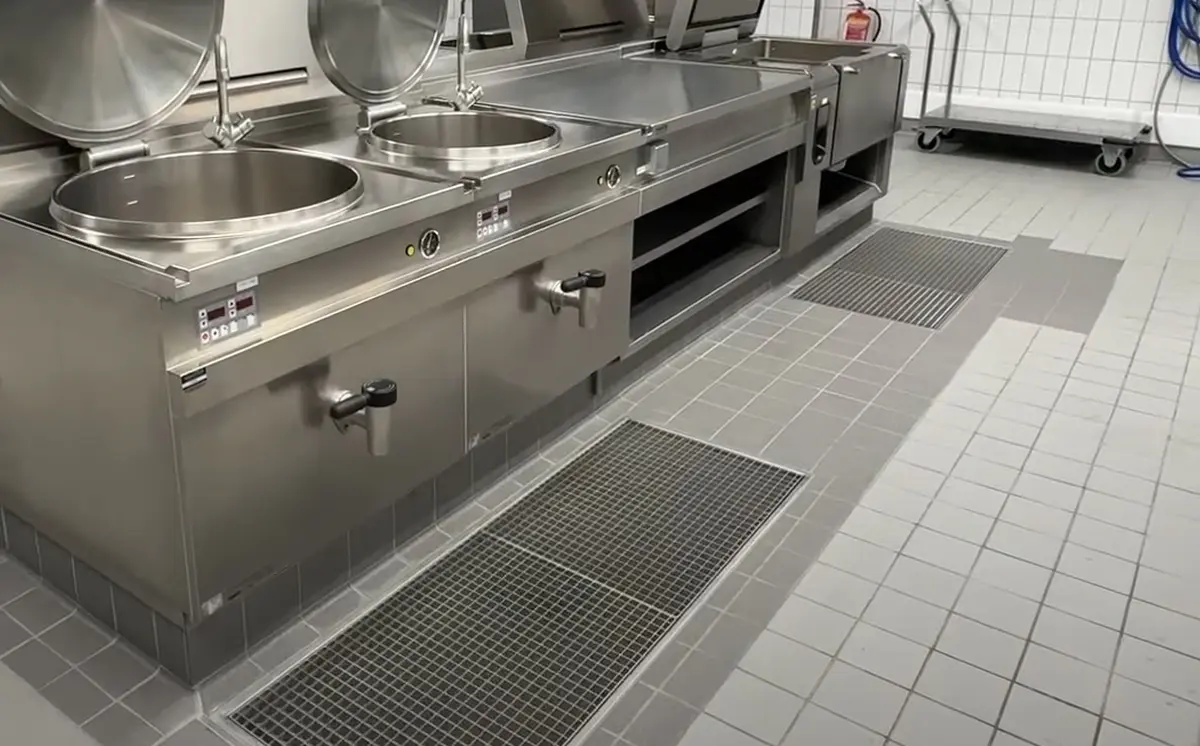 Bac de drainage en acier inoxydable pour vidange
