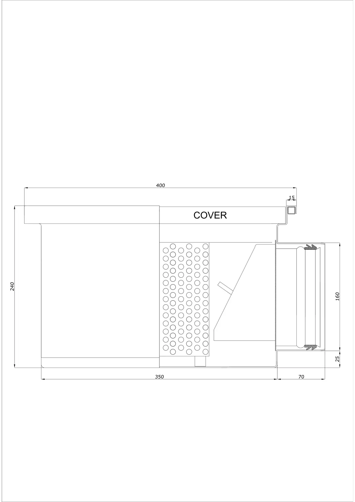 Siphon de sol BK_KRB 400x400 DN 160 - Monobloc Horizontal