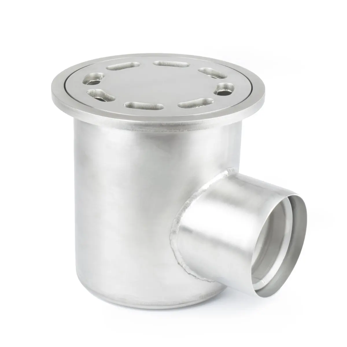 Entrée latérale ronde avec couverture en plaque perforée