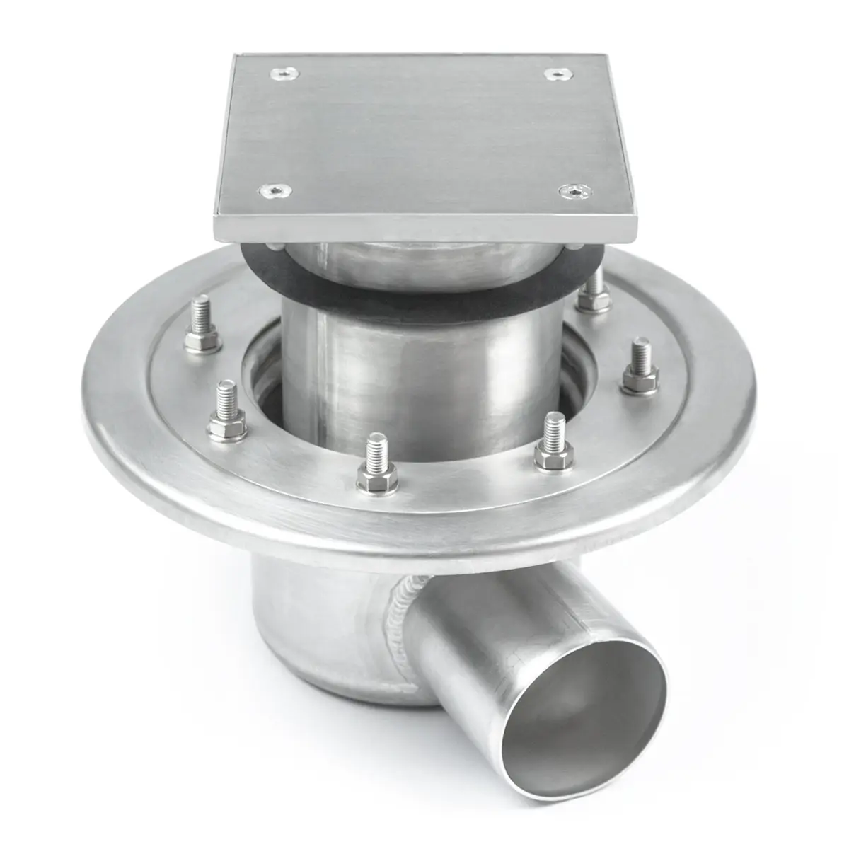 Ouverture d'inspection latérale en acier inoxydable en deux parties avec couvercle à plaque