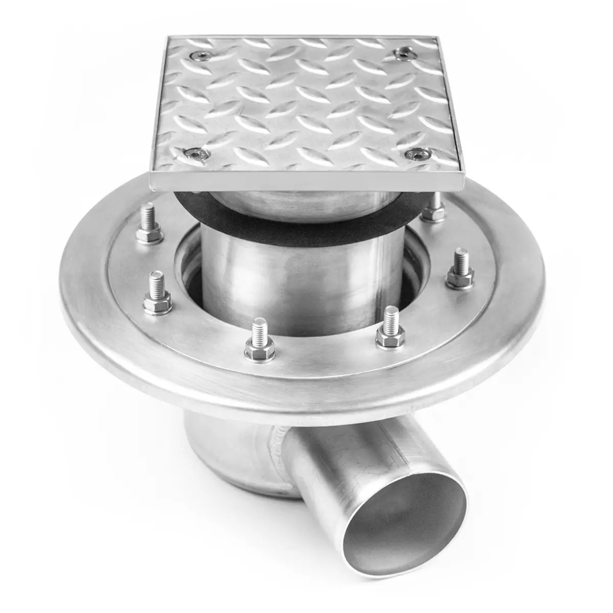 Trappe d'inspection latérale en acier inoxydable en deux parties avec couvercle rainuré