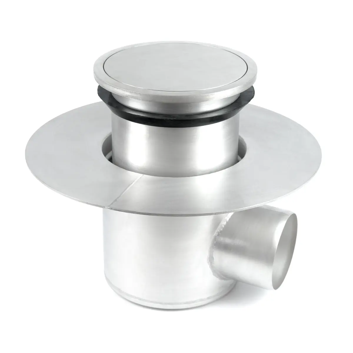 Entrée latérale ronde, en deux parties, avec couvercle de plaque étanche