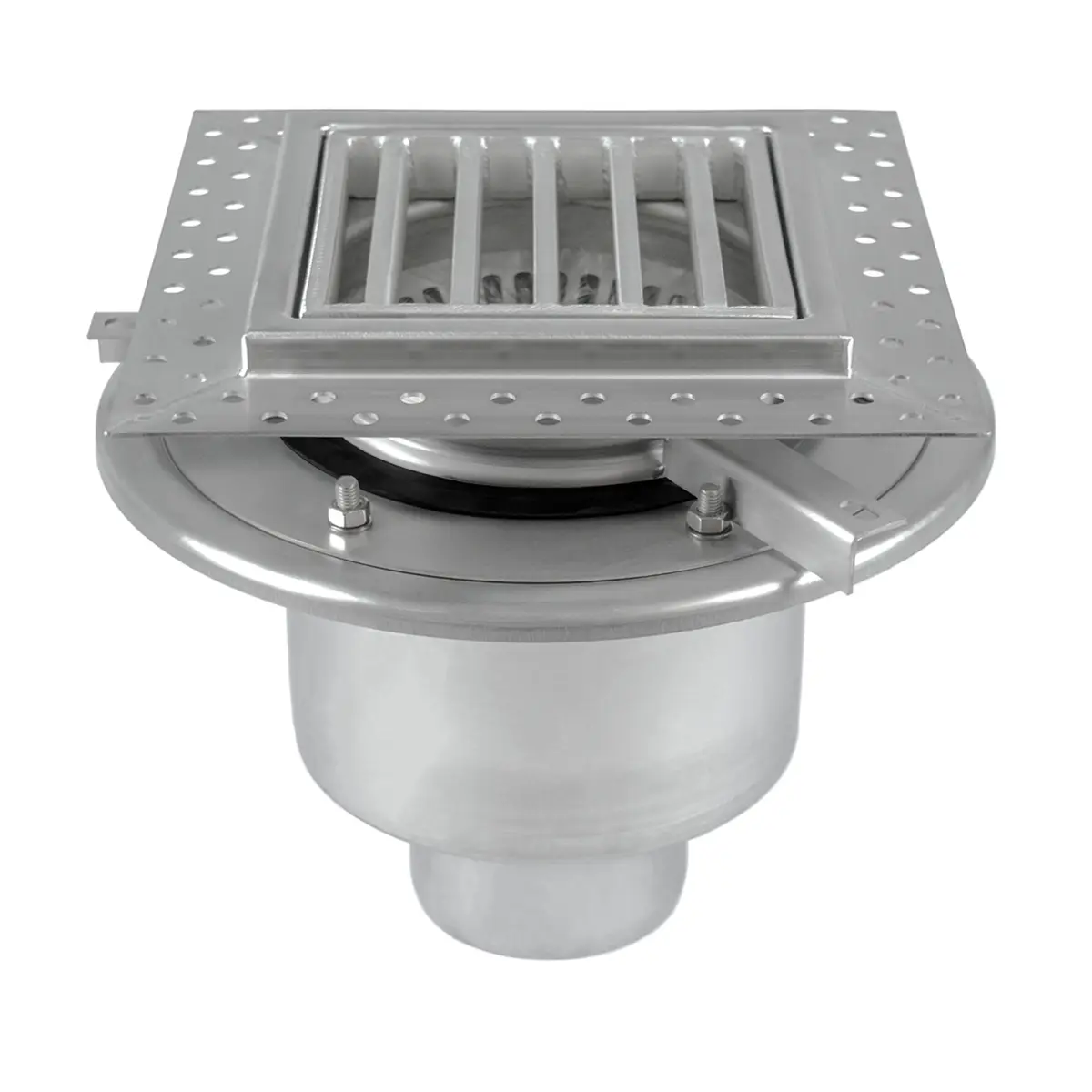 Siphon de sol carré en deux parties avec couvercle à échelle