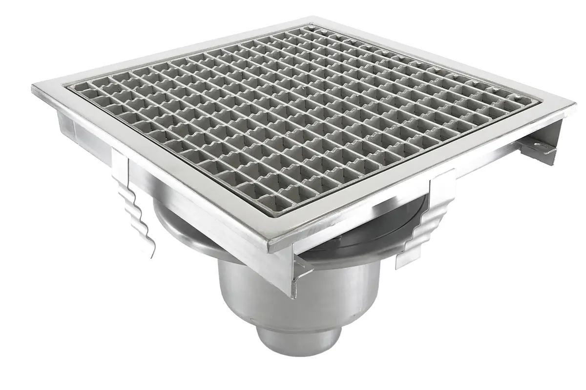 Drainage en acier inoxydable pour halls de production - Bac de sol
