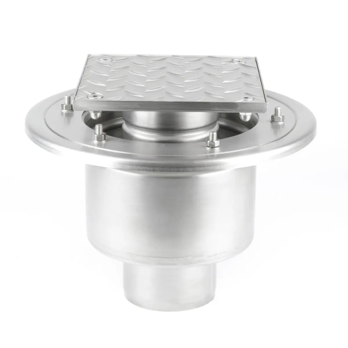 Trappe d'inspection inférieure en acier inoxydable en deux parties avec couvercle strié