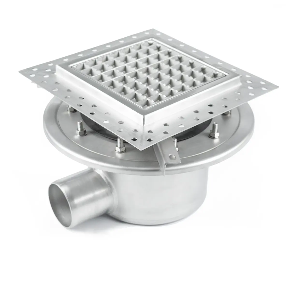 Siphon de sol en deux parties BK_KRB 250x250mm avec couvercle antidérapant