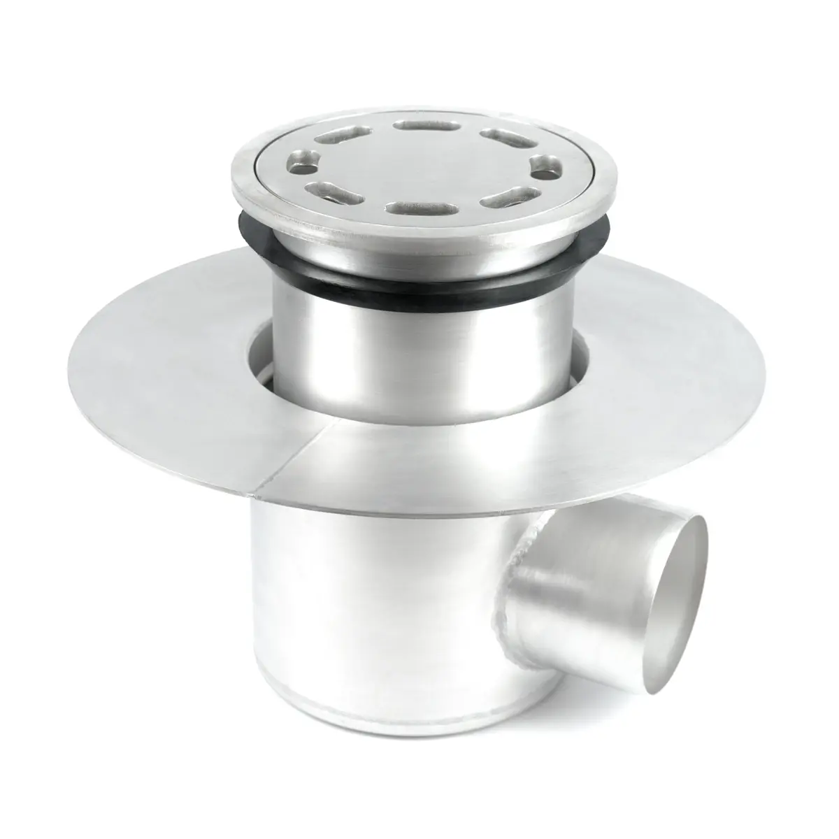 Siphon de sol latéral en deux parties rond BK_KRBO