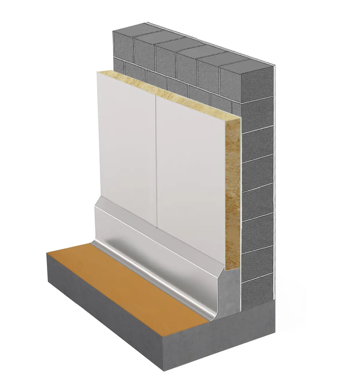 Socle mural simple en acier inoxydable