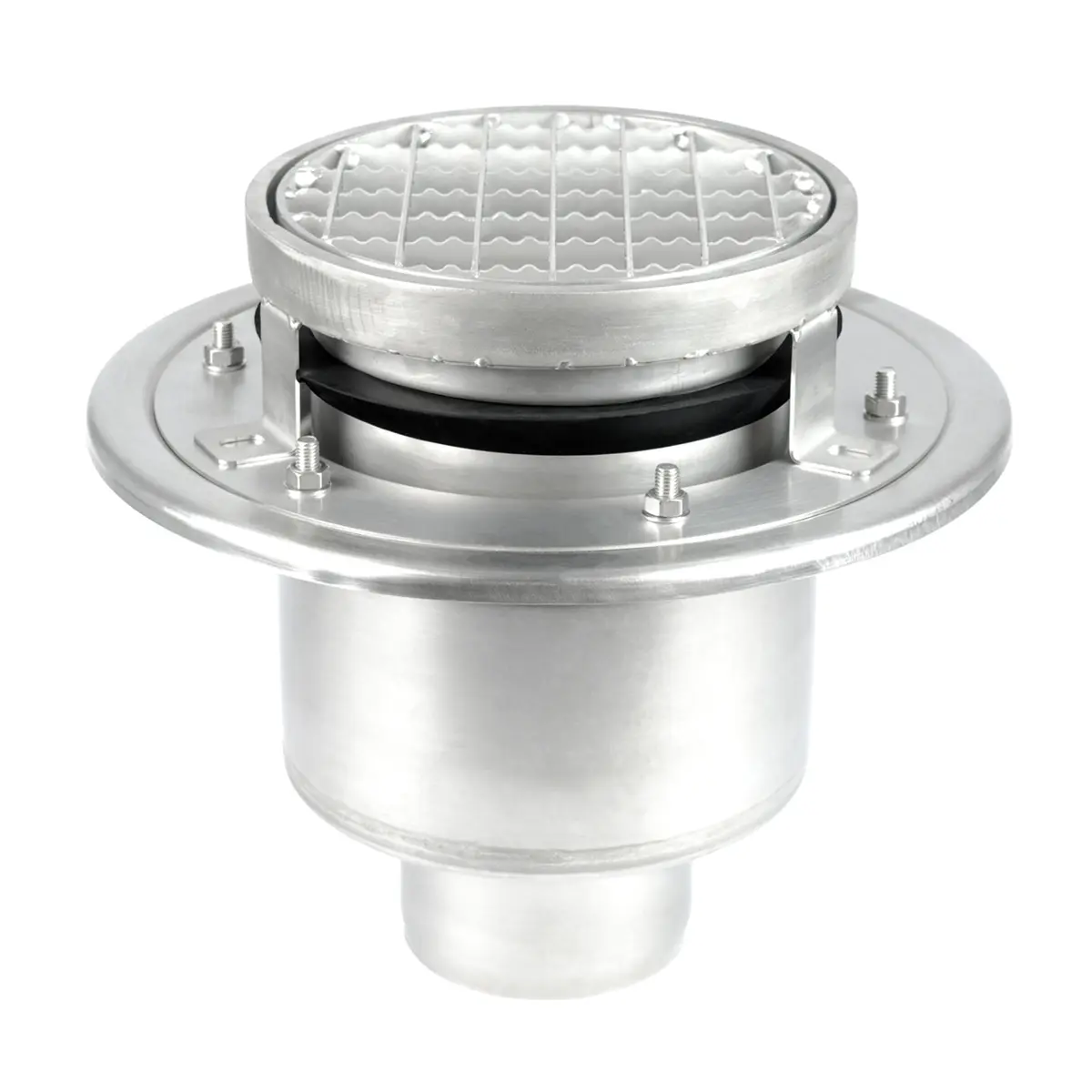 Siphon de sol rond en deux parties avec couvercle antidérapant