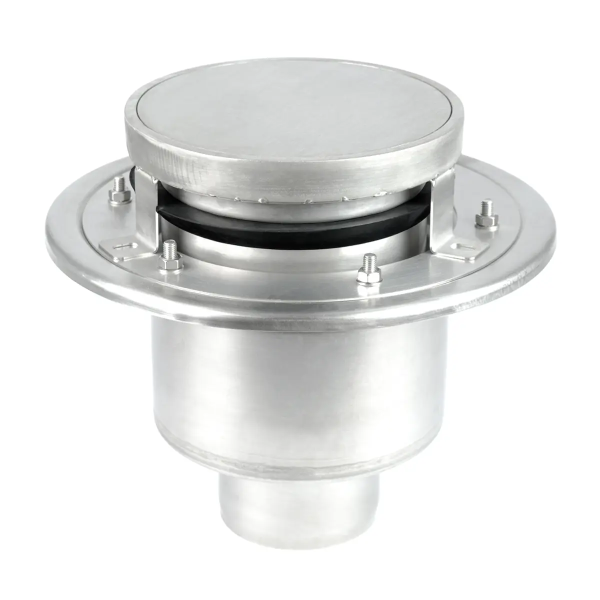 Siphon de sol rond en deux parties avec couvercle étanche