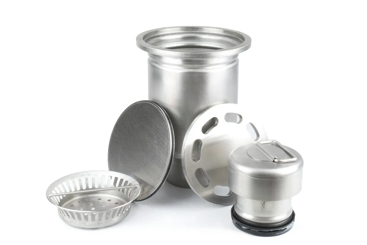 Grille de drainage verticale avec couvercle, panier et siphon
