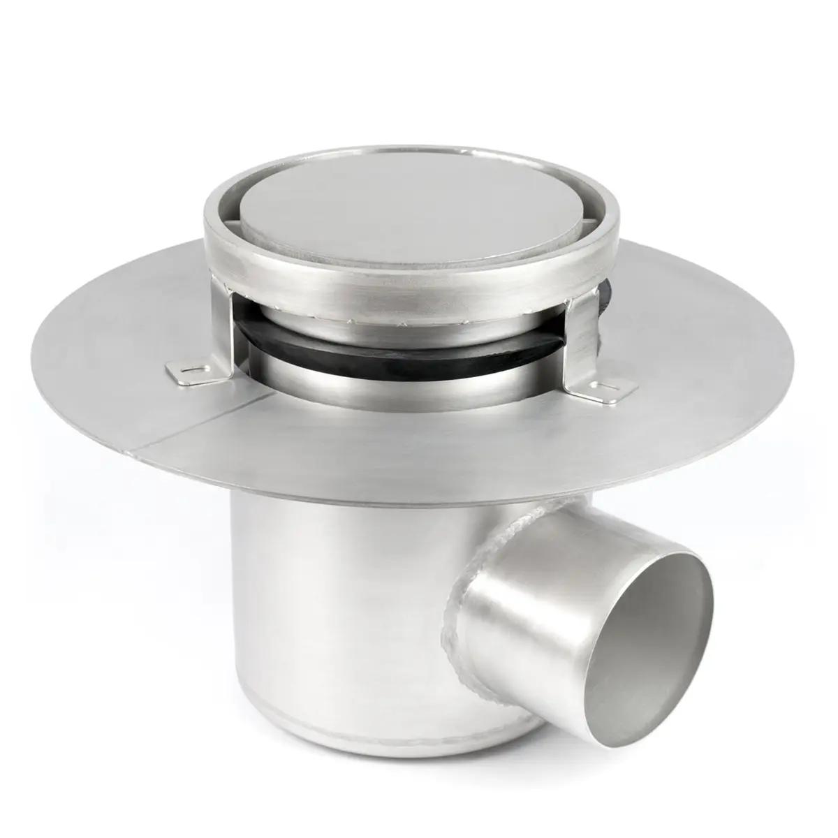 Entrée latérale ronde, en deux parties avec couverture en plaque